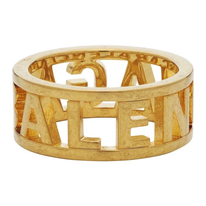 Balenciaga o1bcso1str1024 Size: S / Logo Bracelet in Gold Size ONE SIZE - 3 Thumbnail