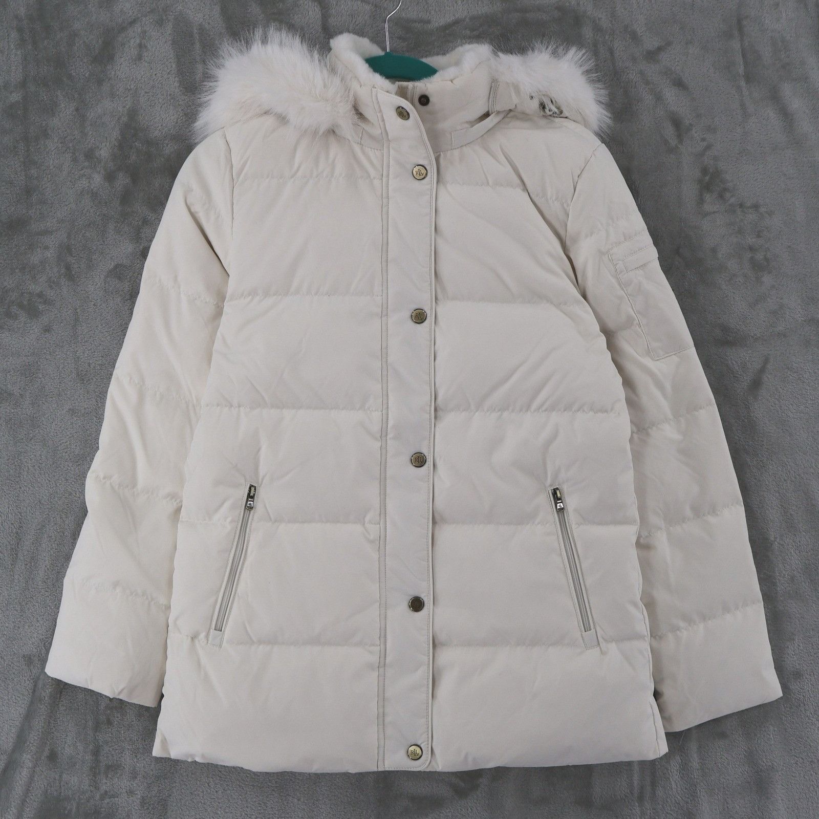 Lauren Ralph Lauren LRL Ralph Lauren Faux Fur Down Puffer Jacket Women XS White Size XS / US 0-2 / IT 36-38 - 1 Thumbnail
