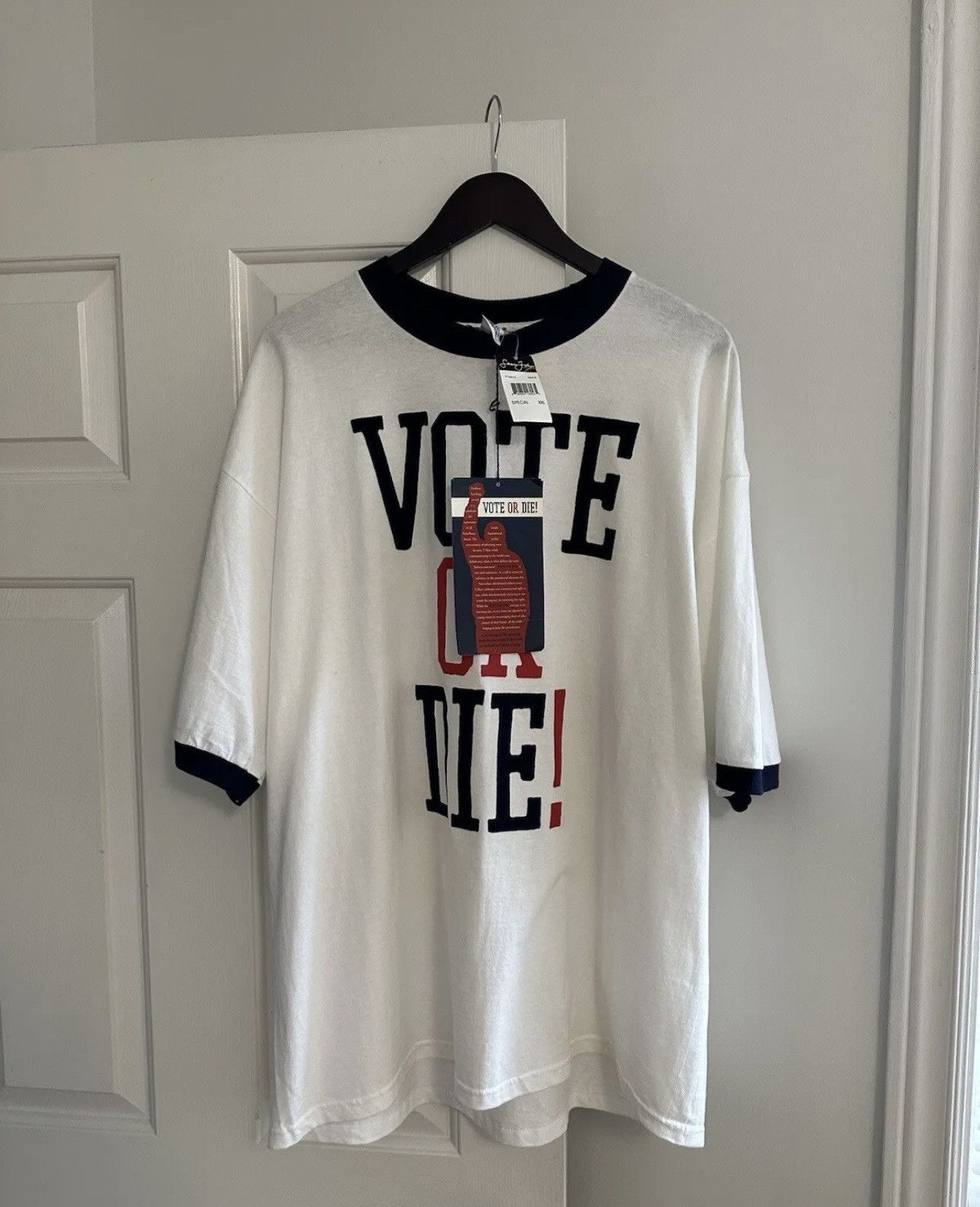 image of Sean John Vote Or Die! T-Shirt NWT Y2K in White, Men's (Size 2XL)