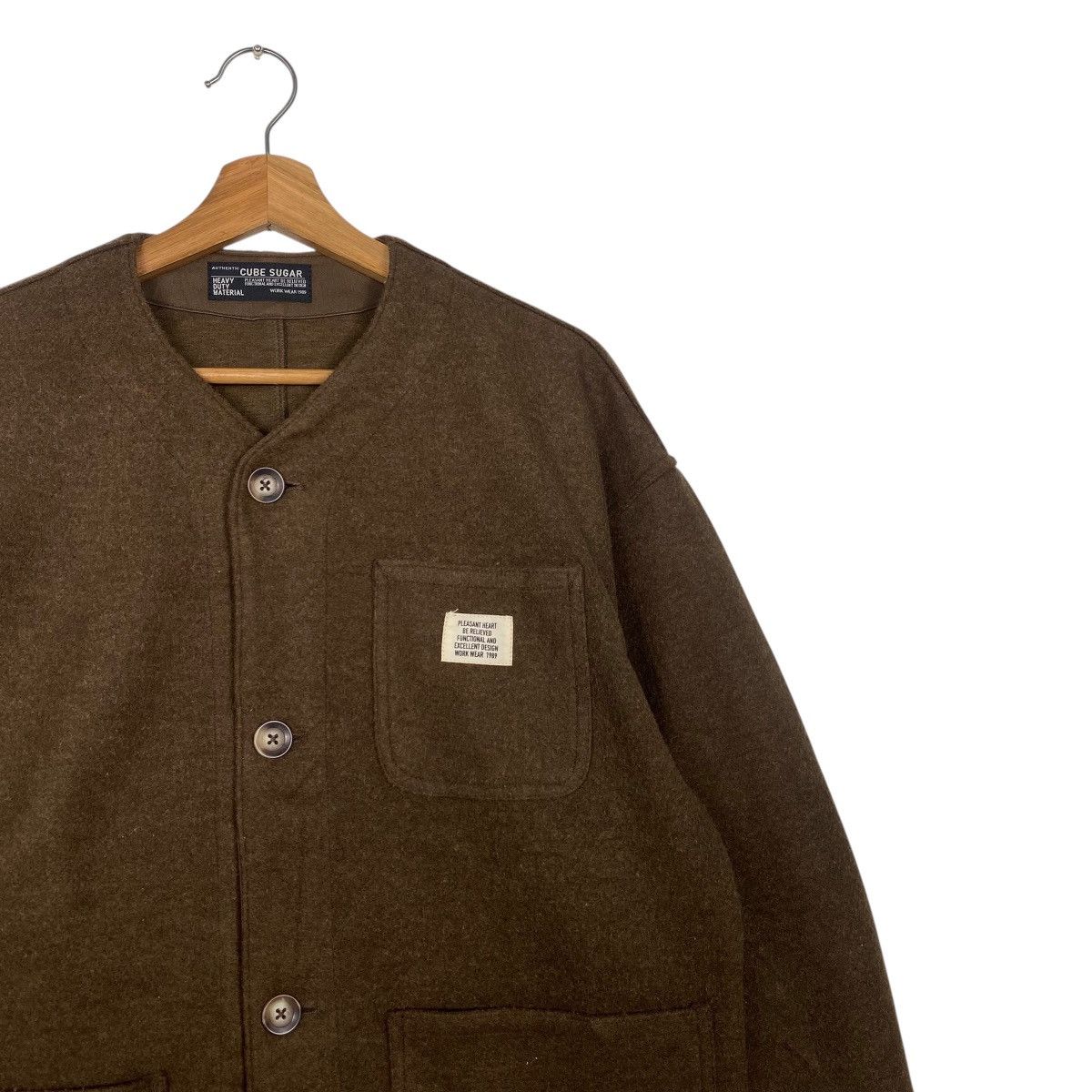 Japanese Brand Cube sugar colarless workwear button jacket Size US M / EU 48-50 / 2 - 4 Thumbnail