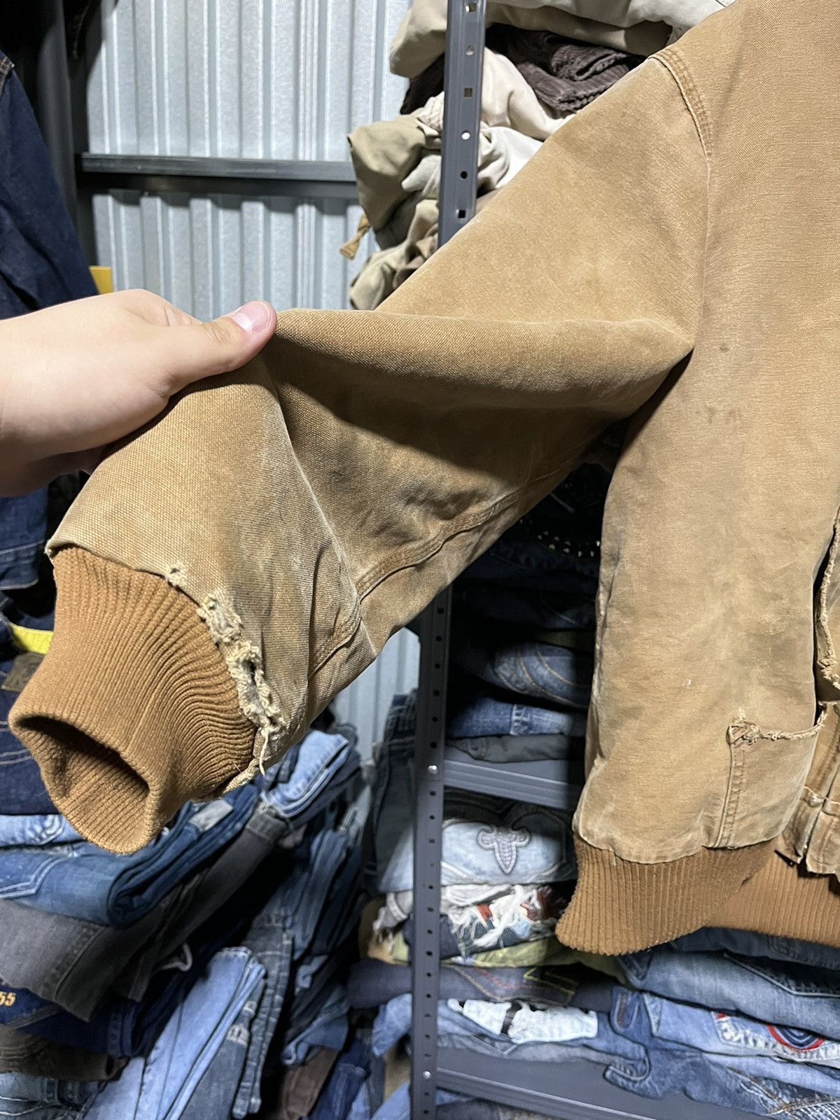 Carhartt × Vintage Crazy Vintage Thrashed Carhartt Hooded Jacket Faded Workwear Size US XL / EU 56 / 4 - 6 Thumbnail