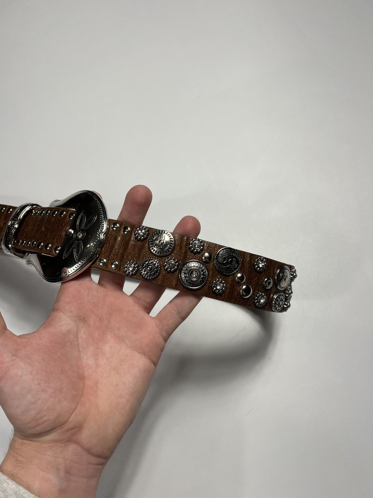 Vintage Vintage Western BB Simon Style Y2K Belt With Metal Buckle Size ONE SIZE - 3 Thumbnail