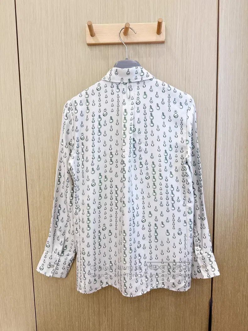 Hermes Hermes Printed Silk Shirt Classic Spring and Summer Style Size XXS / US 00 / IT 34 - 3 Thumbnail