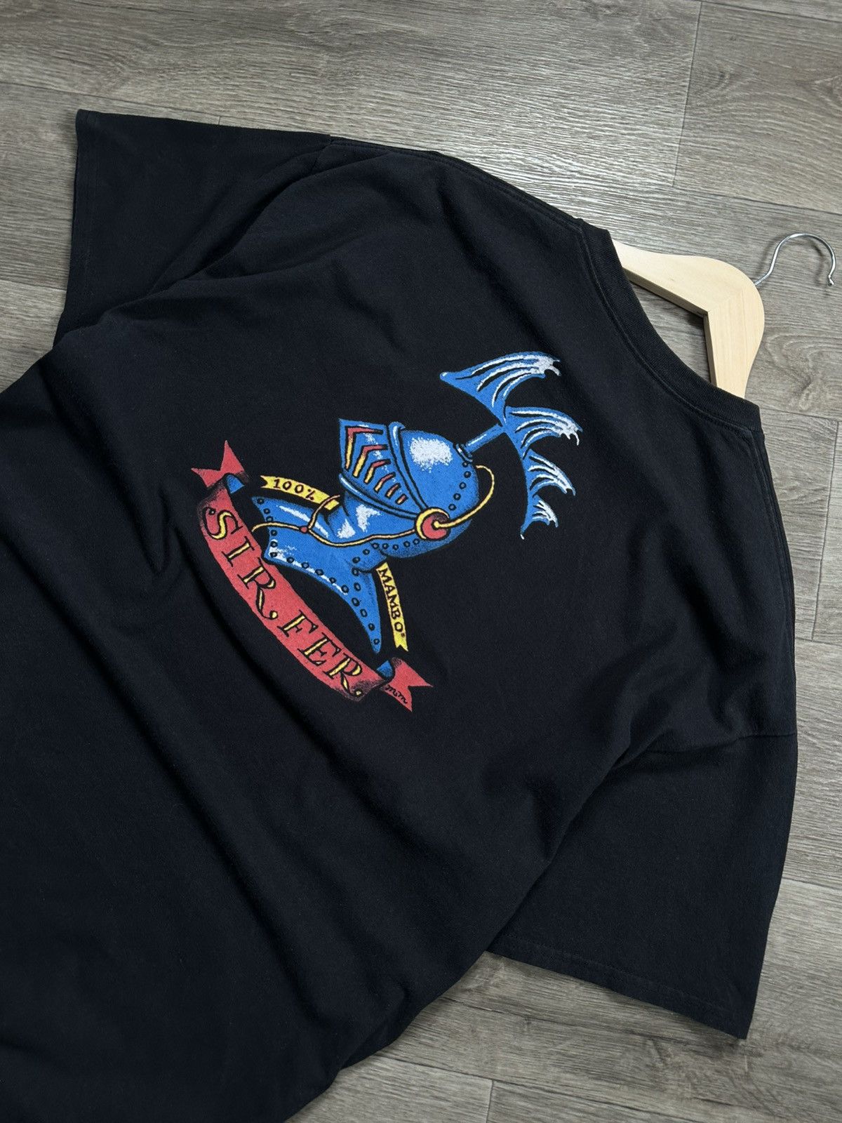 Mambo 🫧 Vintage 1994 MAMBO T-Shirt "SIR FER" Knight Graphic Rare Size US XL / EU 56 / 4 - 6 Thumbnail