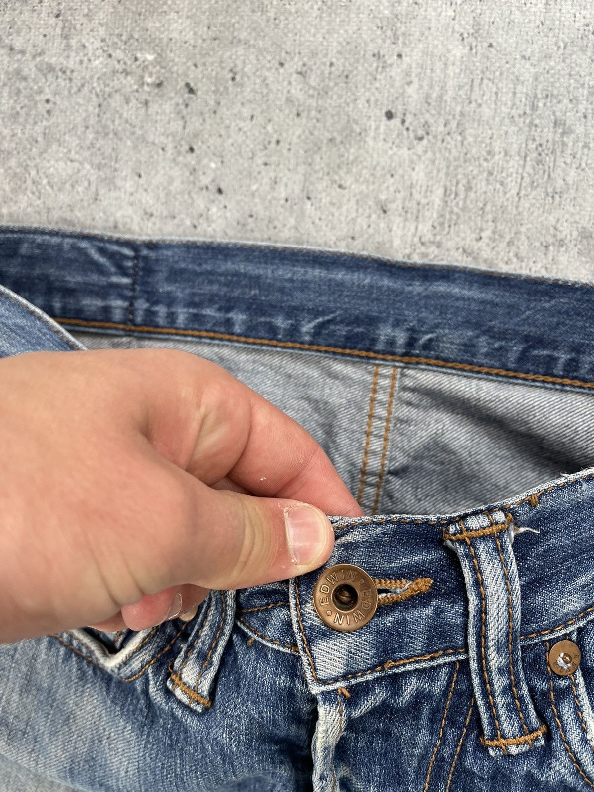 Edwin × Japanese Brand Flare Jeans Edwin Japan Distress Denim Boot Cut 31•34 Size US 31 - 13 Thumbnail