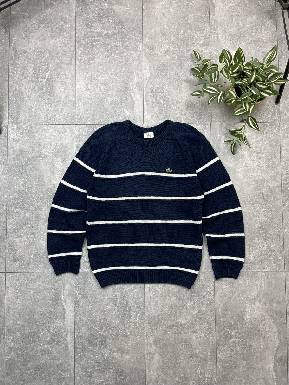 Lacoste × Supreme Supreme x Lacoste Striped Cardigan Navy | Grailed