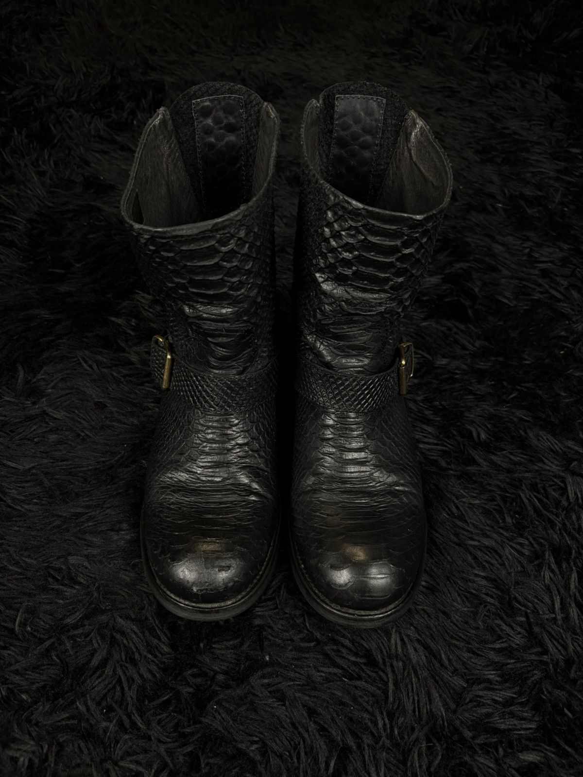 Other Rick Owens Style Archive Python Snake Skin Leather Boots Size US 7 / EU 40 - 8 Thumbnail