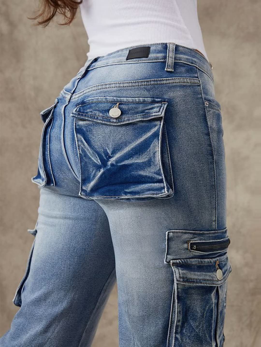 Vintage Women Drawstring Flap Pocket Low Waist Size US 34 / EU 50 - 3 Thumbnail