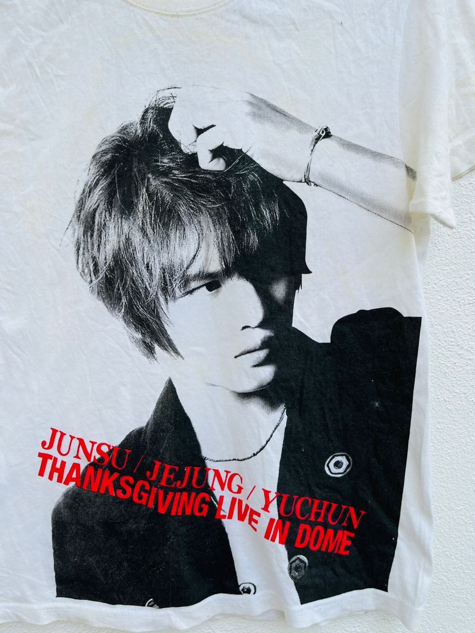 Band Tees × Japanese Brand × Vintage Vintage Junsu Japanese Famous Artist White Shirt Size US S / EU 44-46 / 1 - 3 Thumbnail