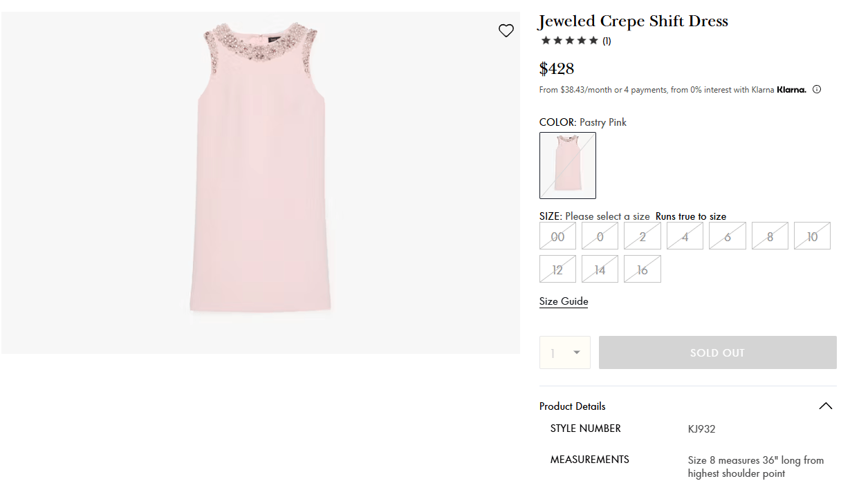 Kate Spade Jeweled Crepe Shift Dress Size XS / US 0-2 / IT 36-38 - 13 Thumbnail