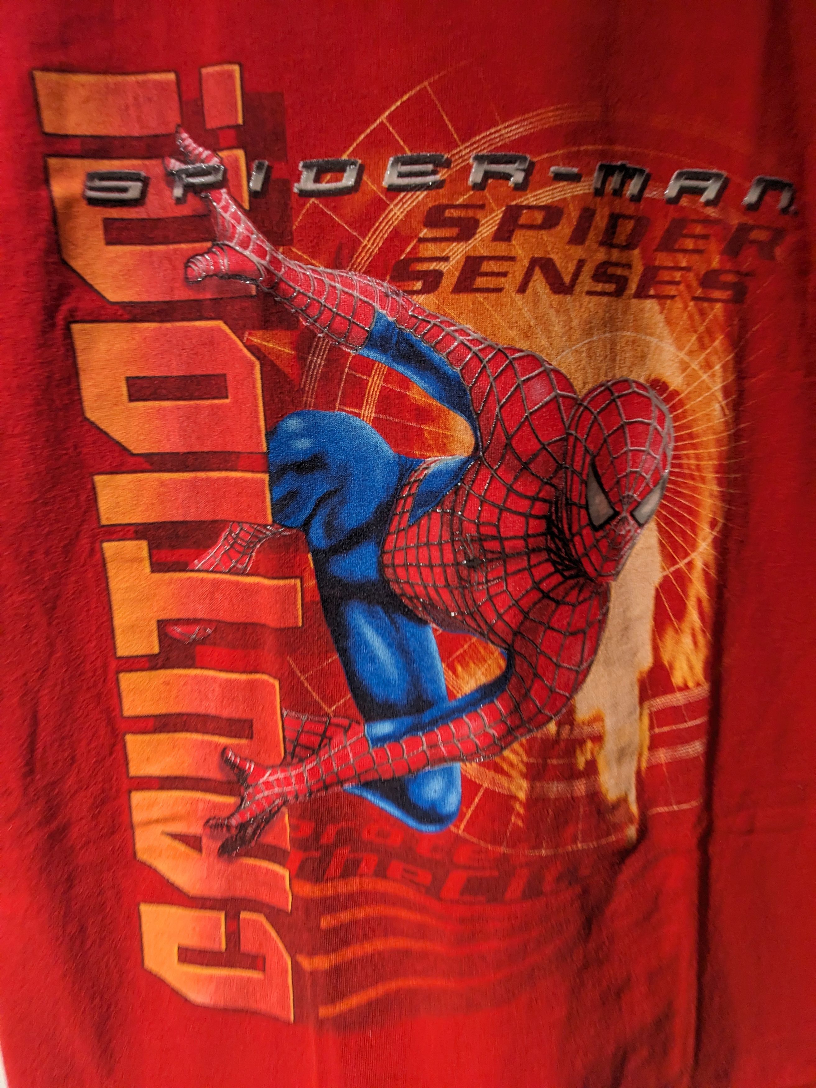Marvel Comics × Vintage Vintage 2003 Spider Man Marvel Comics Caution Large T-Shirt Size US L / EU 52-54 / 3 - 2 Thumbnail