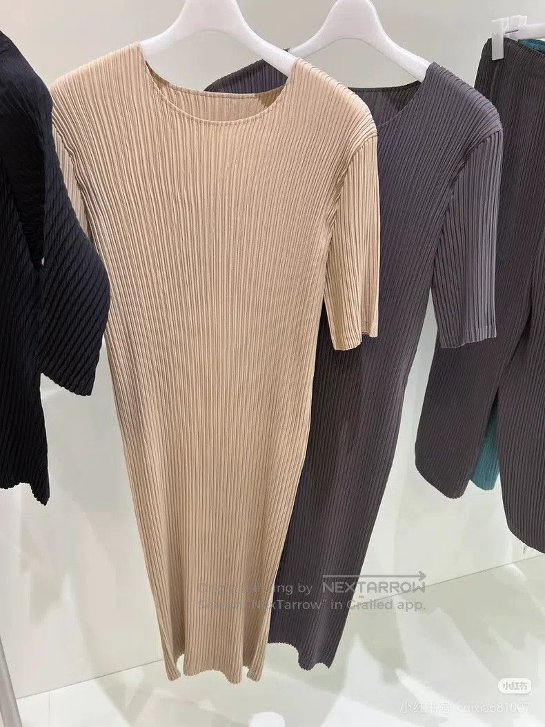 Issey Miyake Issey Miyake Main Line Toothpick Pleated Dress Size L / US 10 / IT 46 - 3 Thumbnail
