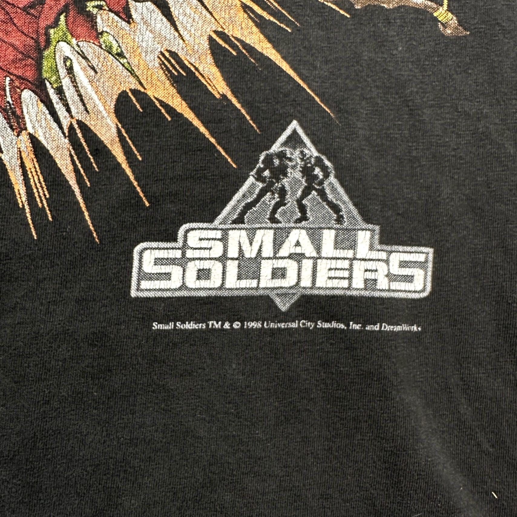 Vintage VINTAGE 1998 Small Soldiers T-Shirt Mens Large Black Universal Studios 90s Graphic Print Short Sleeve Mens Size US L / EU 52-54 / 3 - 7 Thumbnail