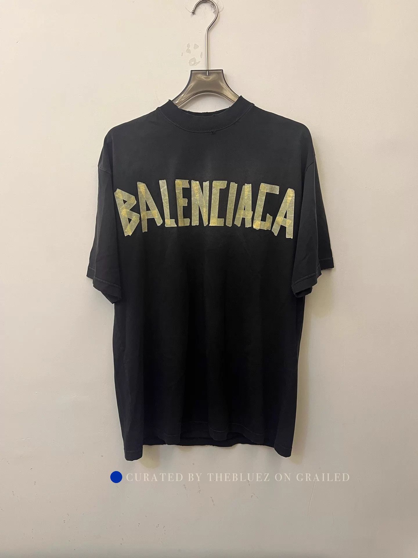 Balenciaga Monogram Tape Logo Tee in Black Size US XS / EU 42 / 0 - 1 Thumbnail