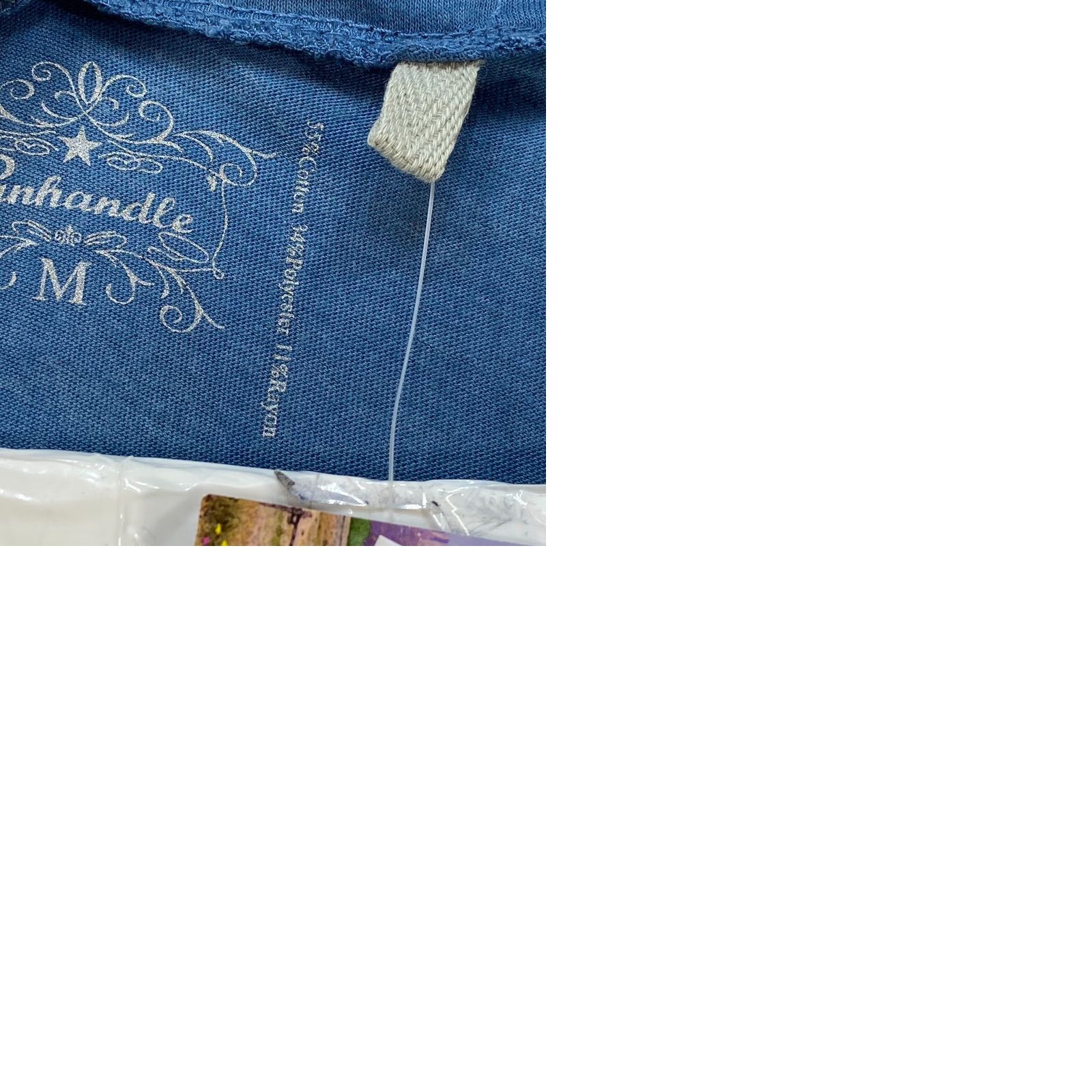 Vintage VINTAGE Panhandle Womens Medium Blue Shirt Short Sleeve Graphic Cowgirl Horses Boots Size M / US 6-8 / IT 42-44 - 9 Thumbnail