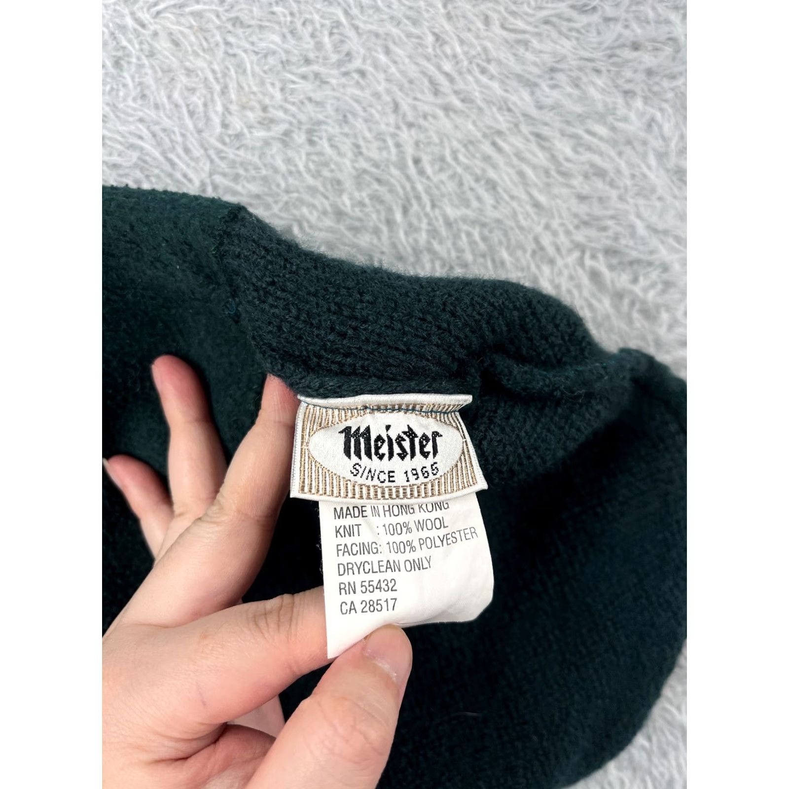 Vintage Meister Beanie Hat Adult One Size Green Wool Knit Striped Winter Ski Casual Travel Hats Mens Size ONE SIZE - 6 Thumbnail