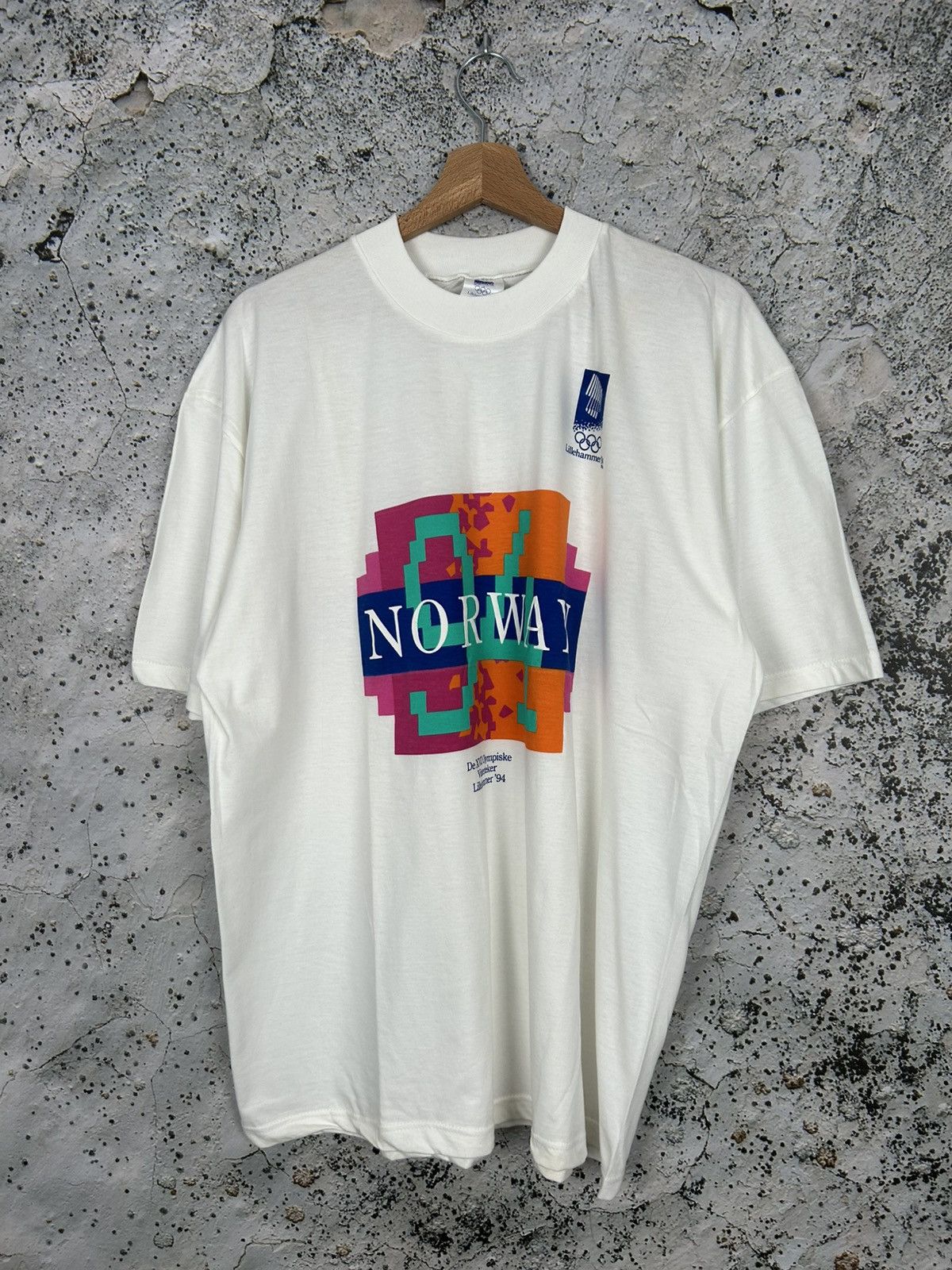 Vintage Vintage 1994 Lillehammer Olympic Games Archive Graphic Tee Size US XL / EU 56 / 4 - 1 Thumbnail