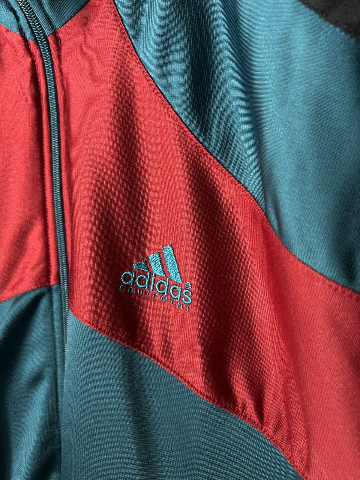 Adidas Vintage Adidas Equipment Track Jacket 90s Teal Red Size D7 Size US XL / EU 56 / 4 - 3 Thumbnail