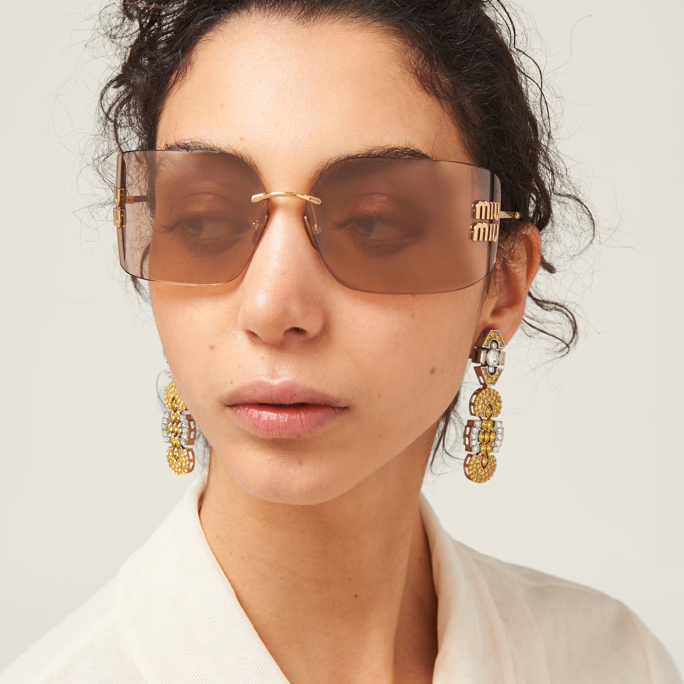 Miu Miu NEW Miu Miu MU54YS ZVN20F RUNWAY Rimless Women Sunglasses Size ONE SIZE - 15 Thumbnail