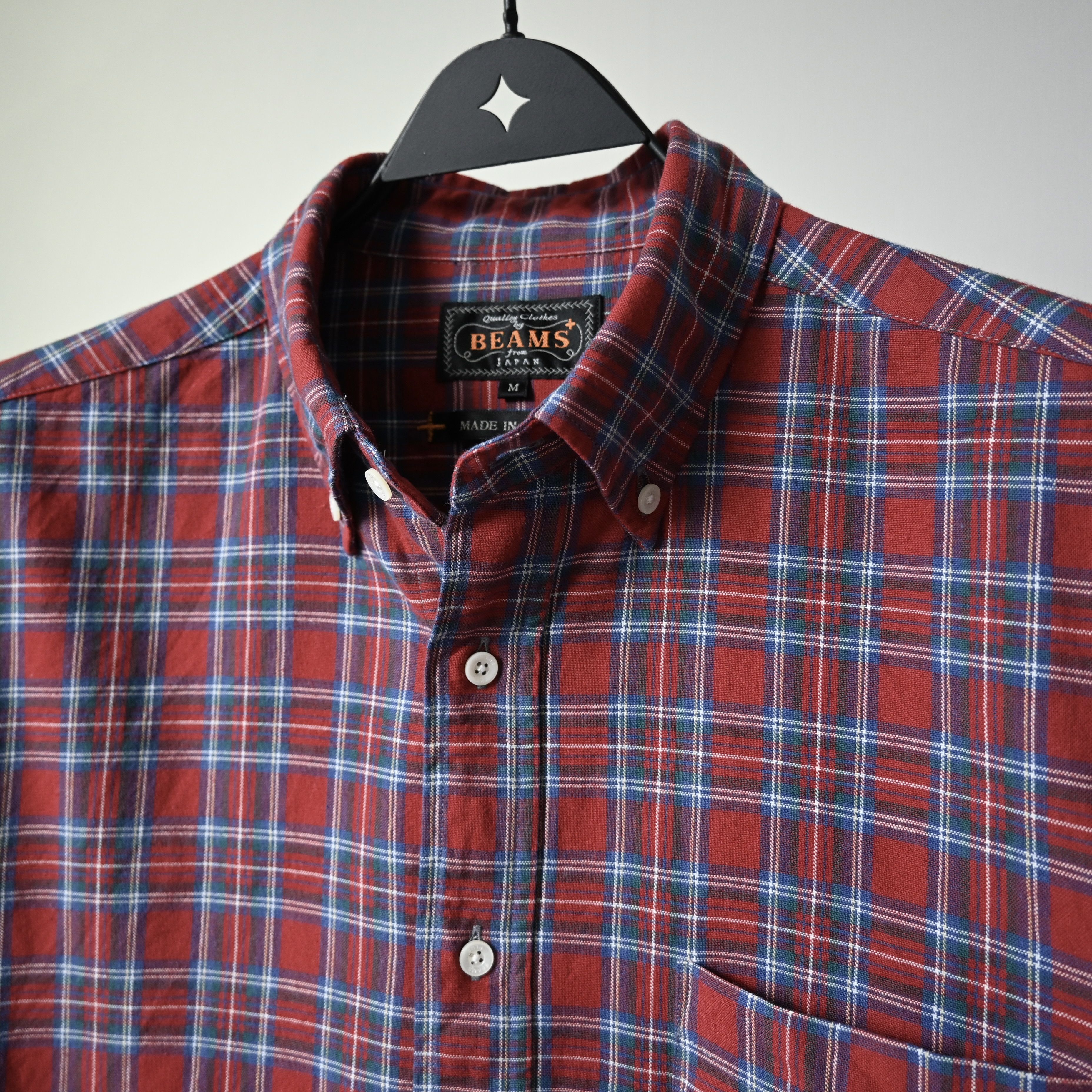 Beams Plus BEAMS Plus red tartan Oxford BD shirt, made in Japan Size US M / EU 48-50 / 2 - 10 Thumbnail