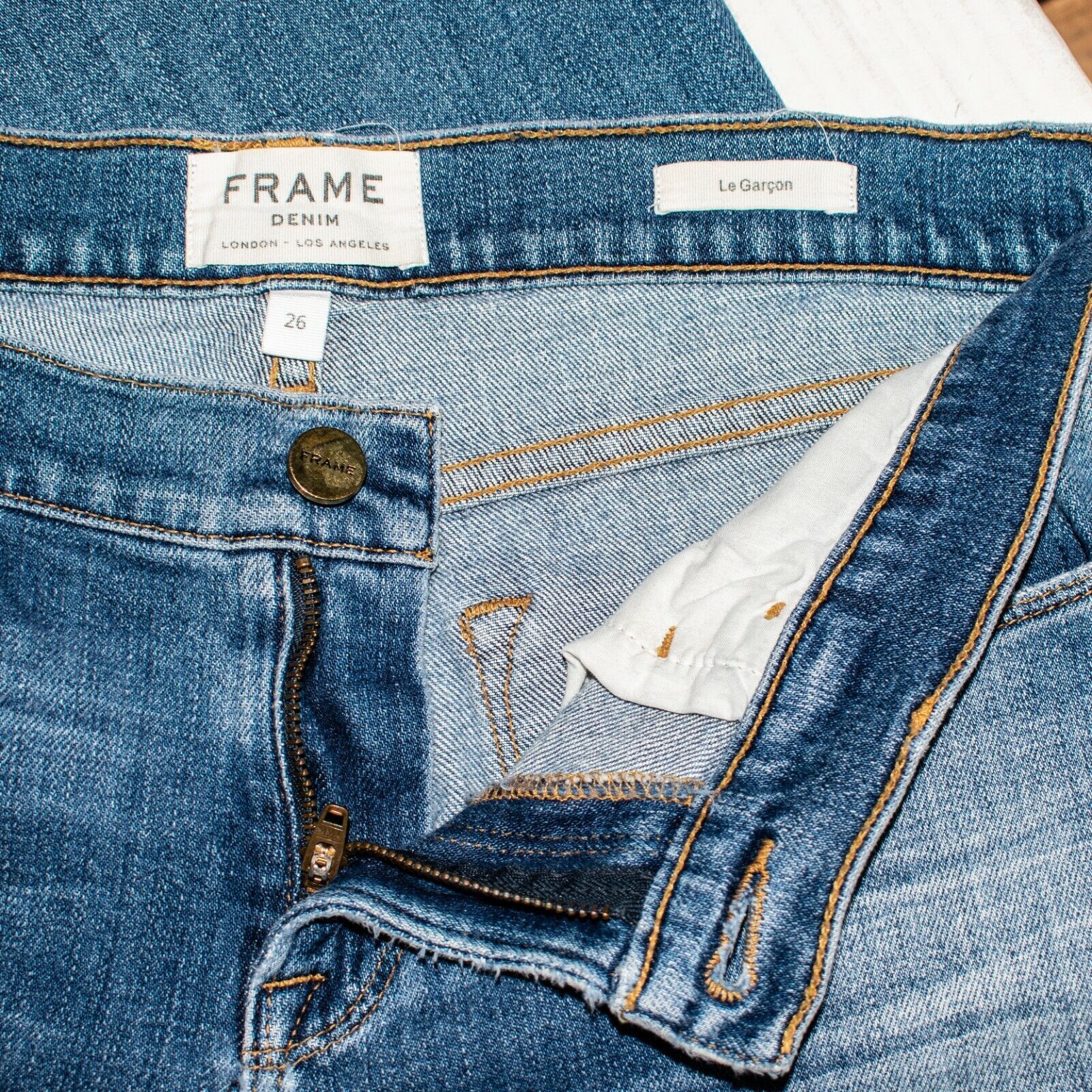 Frame FRAME Denim Women's Le Garcon Jeans Raw ankle Zip Melbourne Size 26" / US 2 / IT 38 - 3 Thumbnail