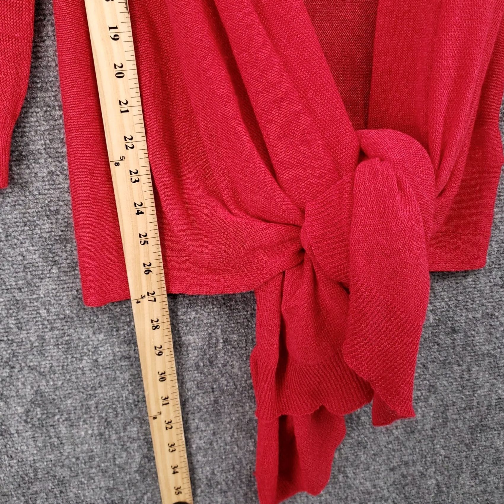 DKNY DKNY Sweater Womens S Red Cardigan Knit Open Front Size S / US 4 / IT 40 - 3 Thumbnail