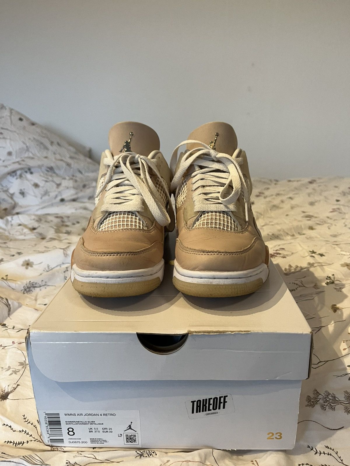 Nike Jordan 4 shimmer✨ Size US 8 / IT 38 - 3 Thumbnail