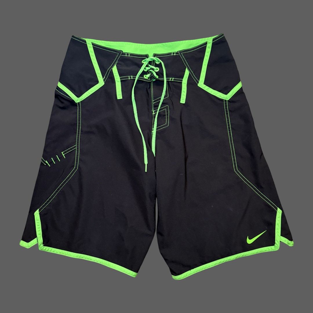 Nike Nike Y2K RARE Black/Green Boardshorts Size 30 GUC Size US 30 / EU 46 - 1 Thumbnail