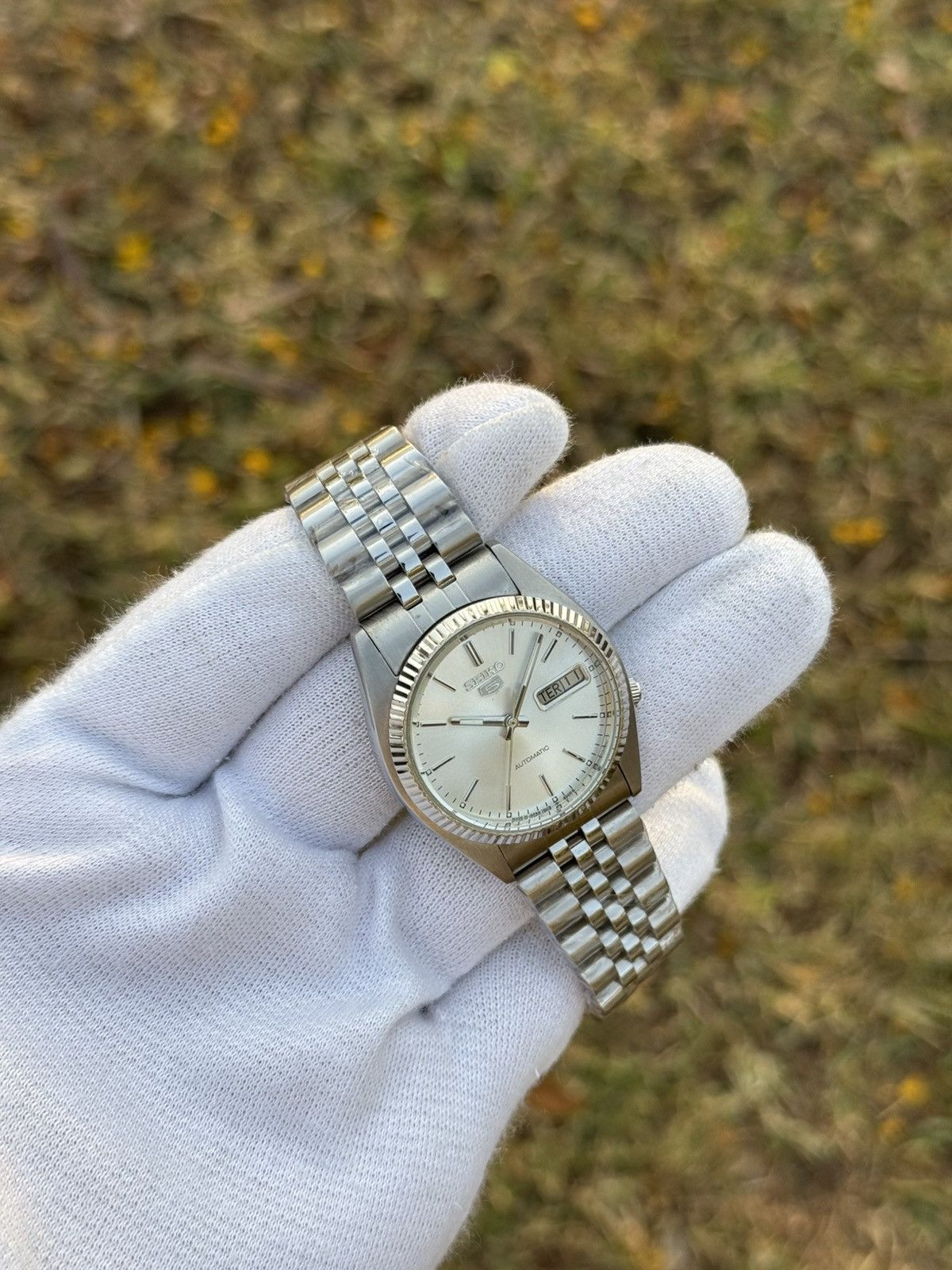 Seiko seiko 5 silver dial SNXJ automatic 7009-3110 Japan Made Size 36 - 5 Thumbnail
