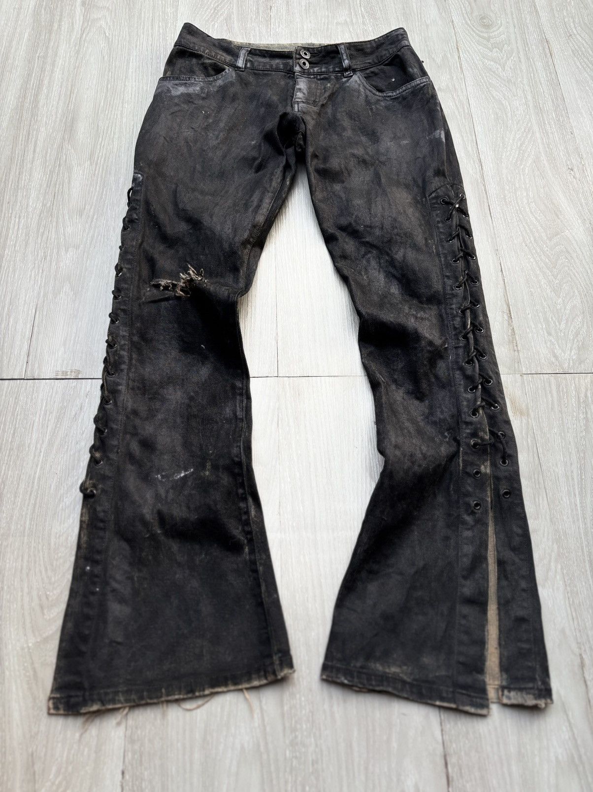 Japanese Brand VERTGARMENTS lace up flare jeans Size US 28 / EU 44 - 5 Thumbnail