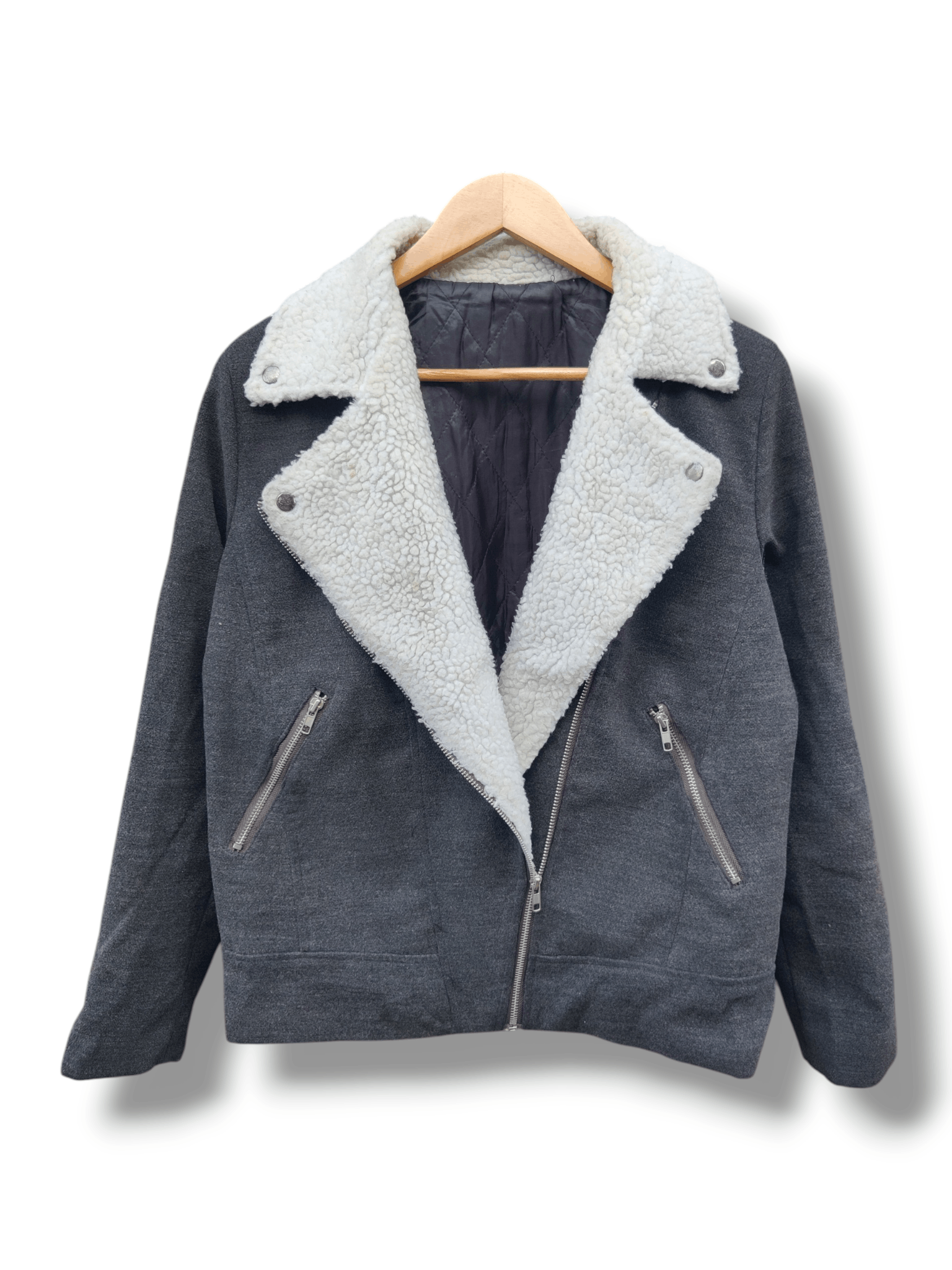 Japanese Brand Vintage Distressed Double Coller Punk Faux Fur Jacket Size US S / EU 44-46 / 1 - 1 Thumbnail
