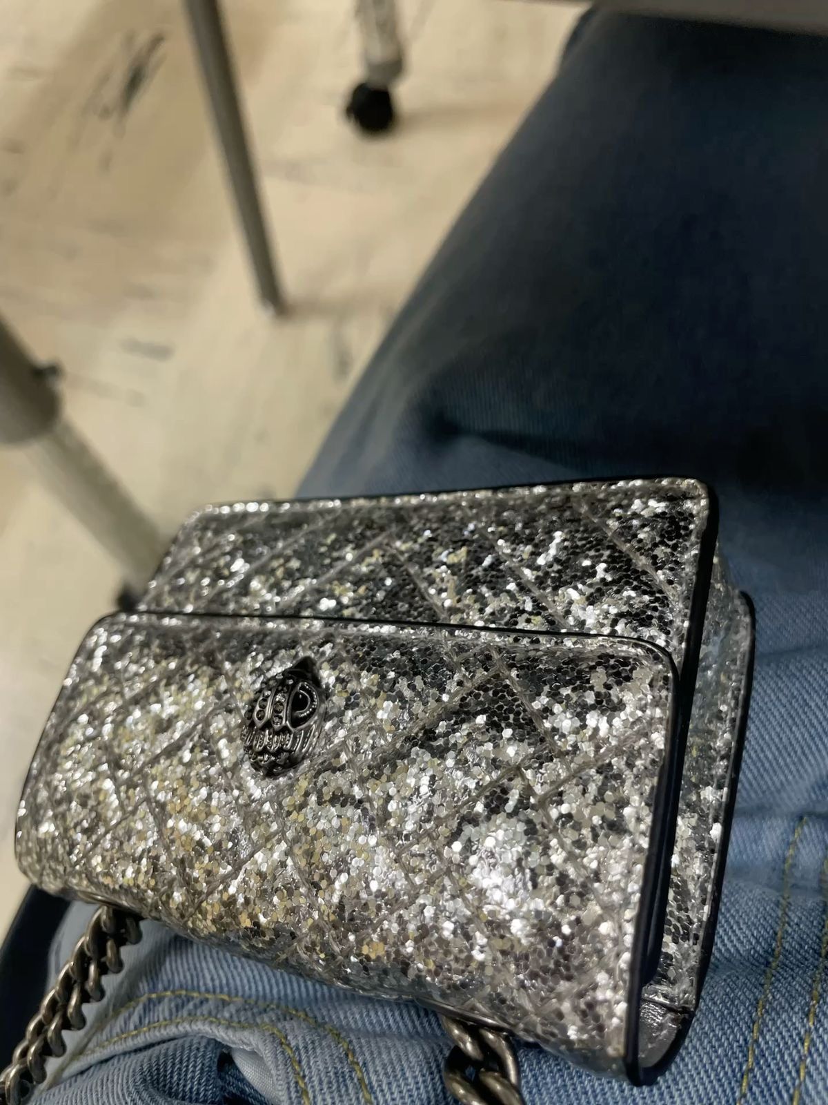 Kurt Geiger Silver Mini Kurt Gieger Purse, Women's