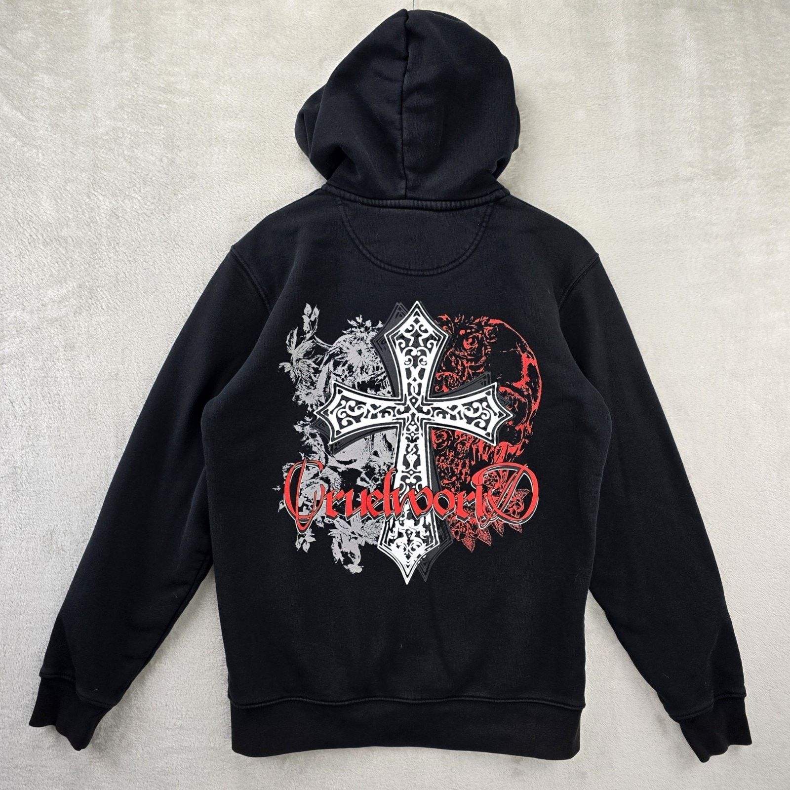 Other Cruel World Zip Up Hoodie Small Cross Y2K Goth Grunge Size US S / EU 44-46 / 1 - 1 Thumbnail