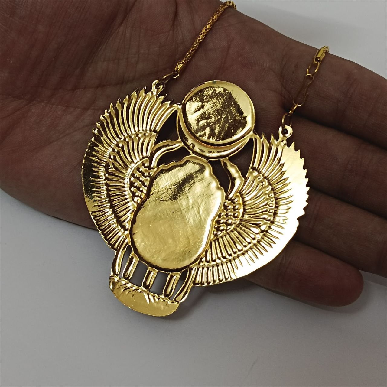 Other Handmade Egyptian scarab necklace with wings red sun disc Size ONE SIZE - 4 Thumbnail