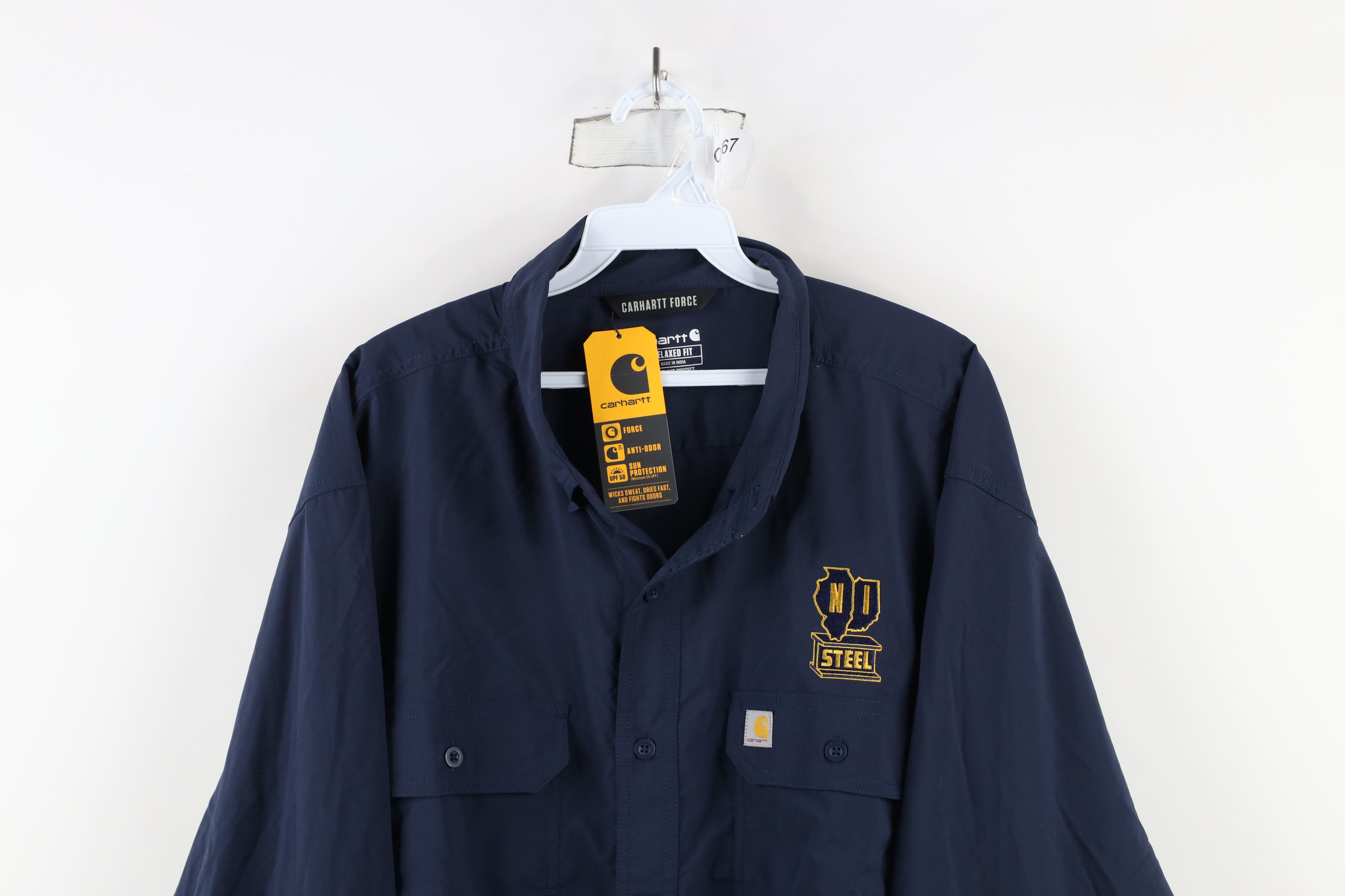 Carhartt × Vintage New Carhartt Northern Illinois NI Steel Button Shirt Blue Size US XXL / EU 58 / 5 - 2 Thumbnail