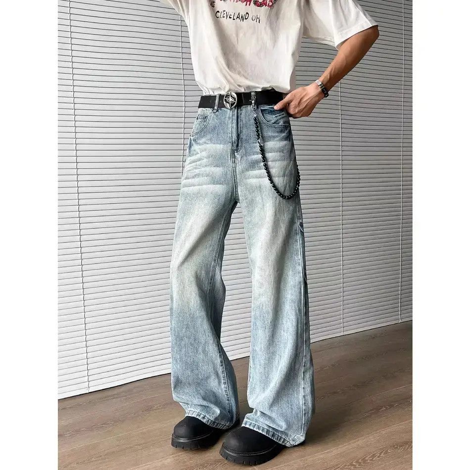 Japanese Brand Retro loose washed micro flared jeans Size US 32 / EU 48 - 6 Thumbnail
