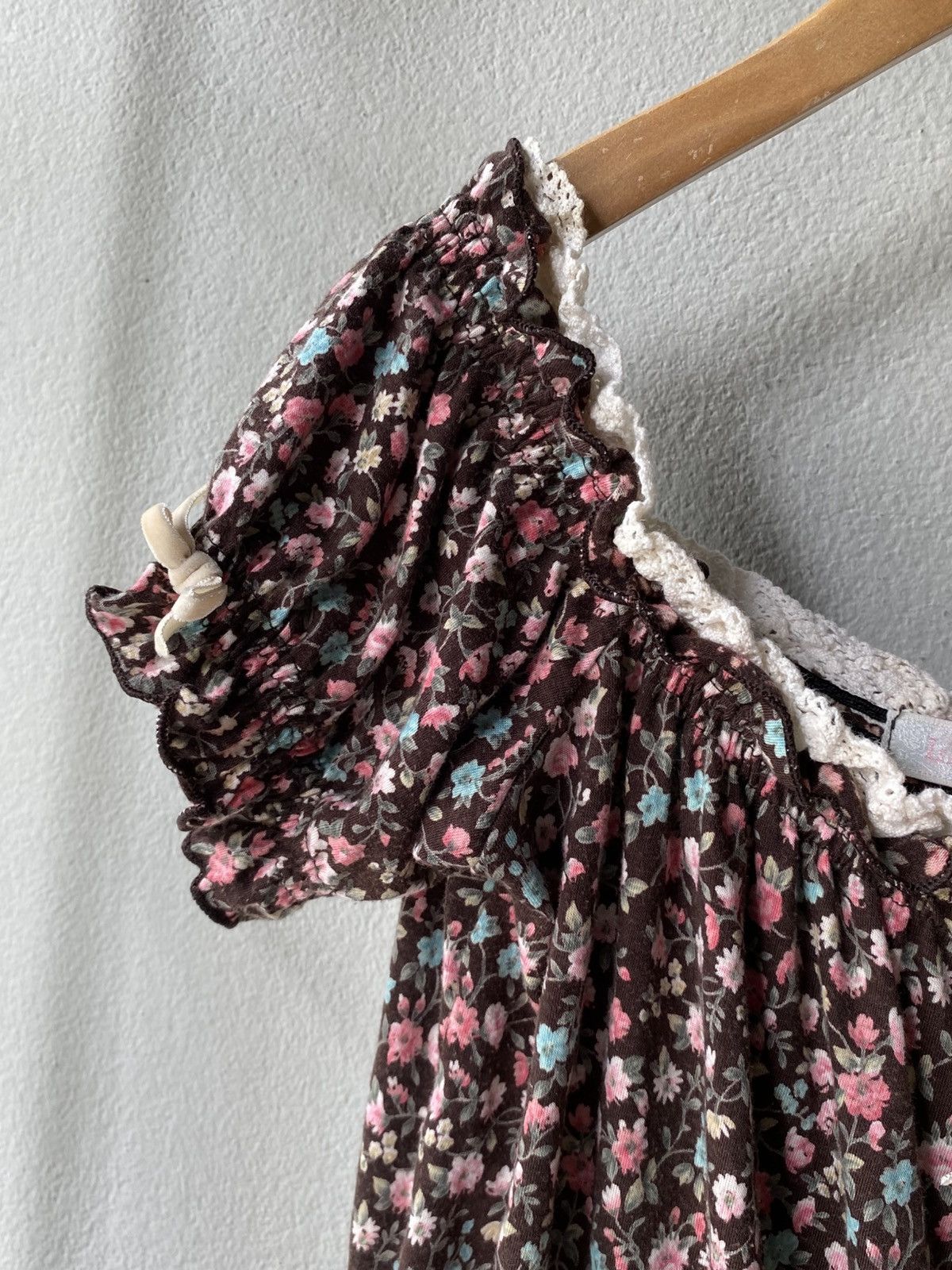 LIZ LISA LIZ LISA Brown Floral Off-Shoulder Blouse Size M / US 6-8 / IT 42-44 - 8 Thumbnail