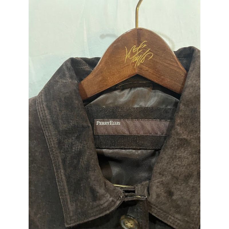 Perry Ellis VTG Perry Ellis Jacket Mens Brown Suede Button Closure M Size US M / EU 48-50 / 2 - 4 Thumbnail