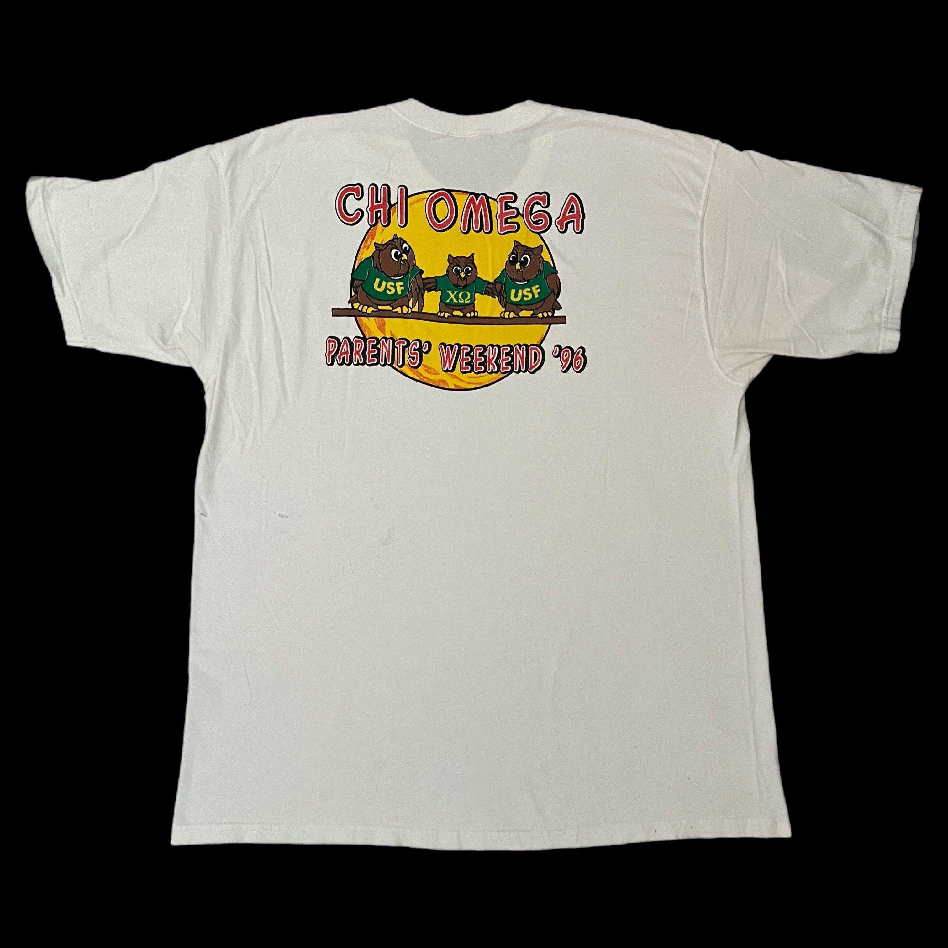 Vintage VTG 90s Chi Omega Parents Owl’s Weekend Event ‘96 Tee Size US XXL / EU 58 / 5 - 1 Thumbnail