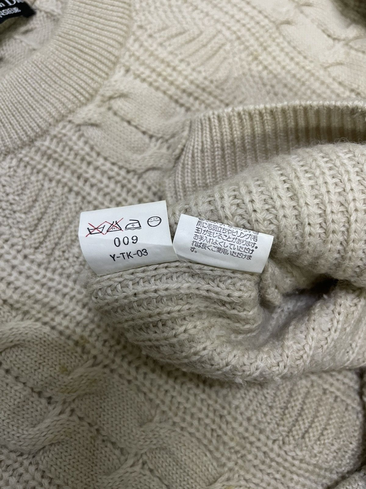 Cristian Dior Crewneck Cable Knitwear Sweater