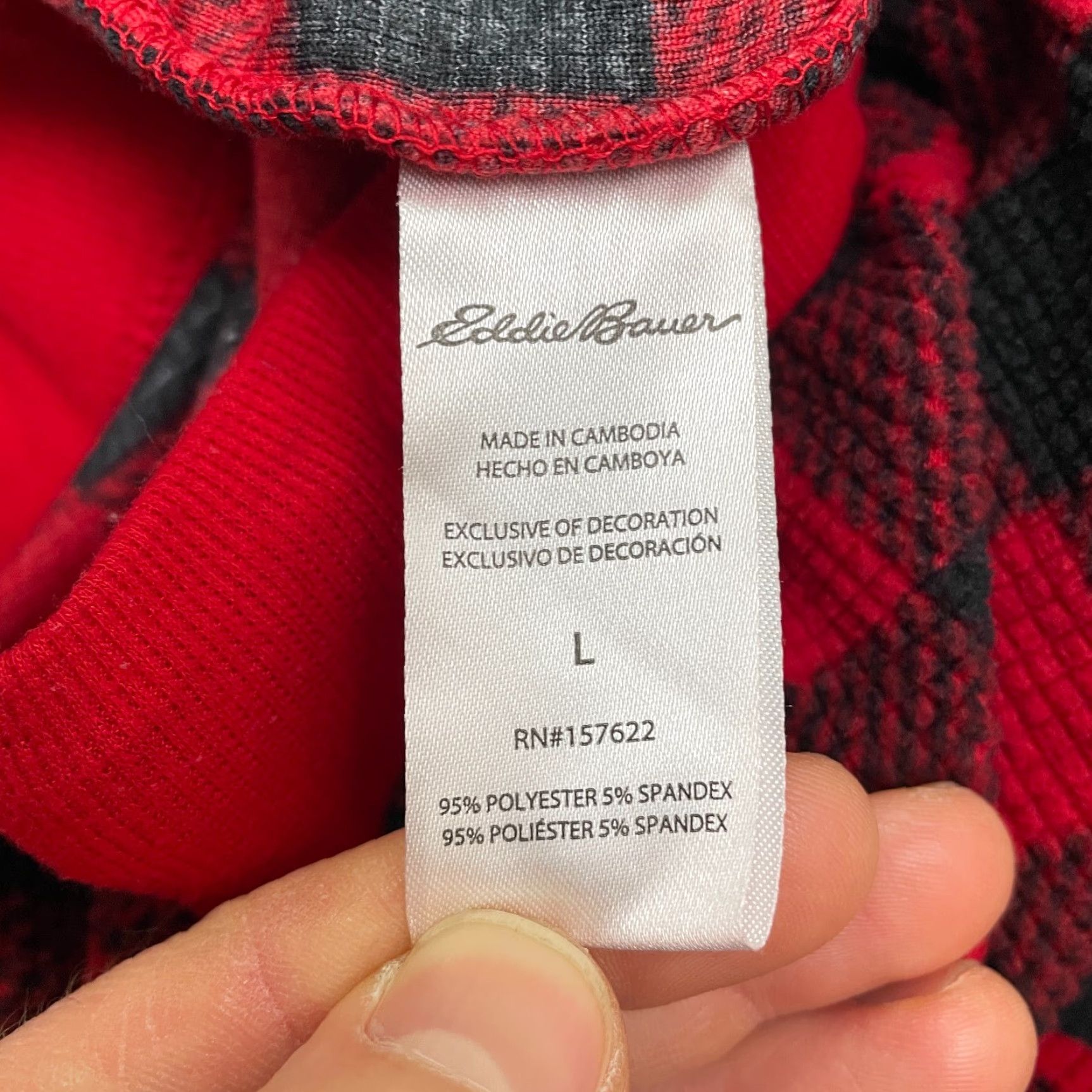 Eddie Bauer Eddie Bauer Pajama Pants Mens Large Red Black Plaid Christmas 32x30 Sleepwear Lounge Size 36" / US 14 / IT 50 - 5 Thumbnail