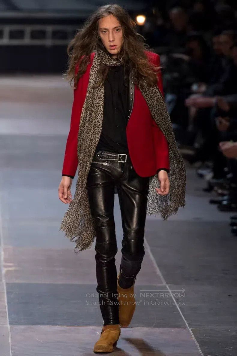 Saint Laurent Paris Saint Laurent Paris Original Red Leather Lapel Studs Suit Size US S / EU 44-46 / 1 - 7 Thumbnail