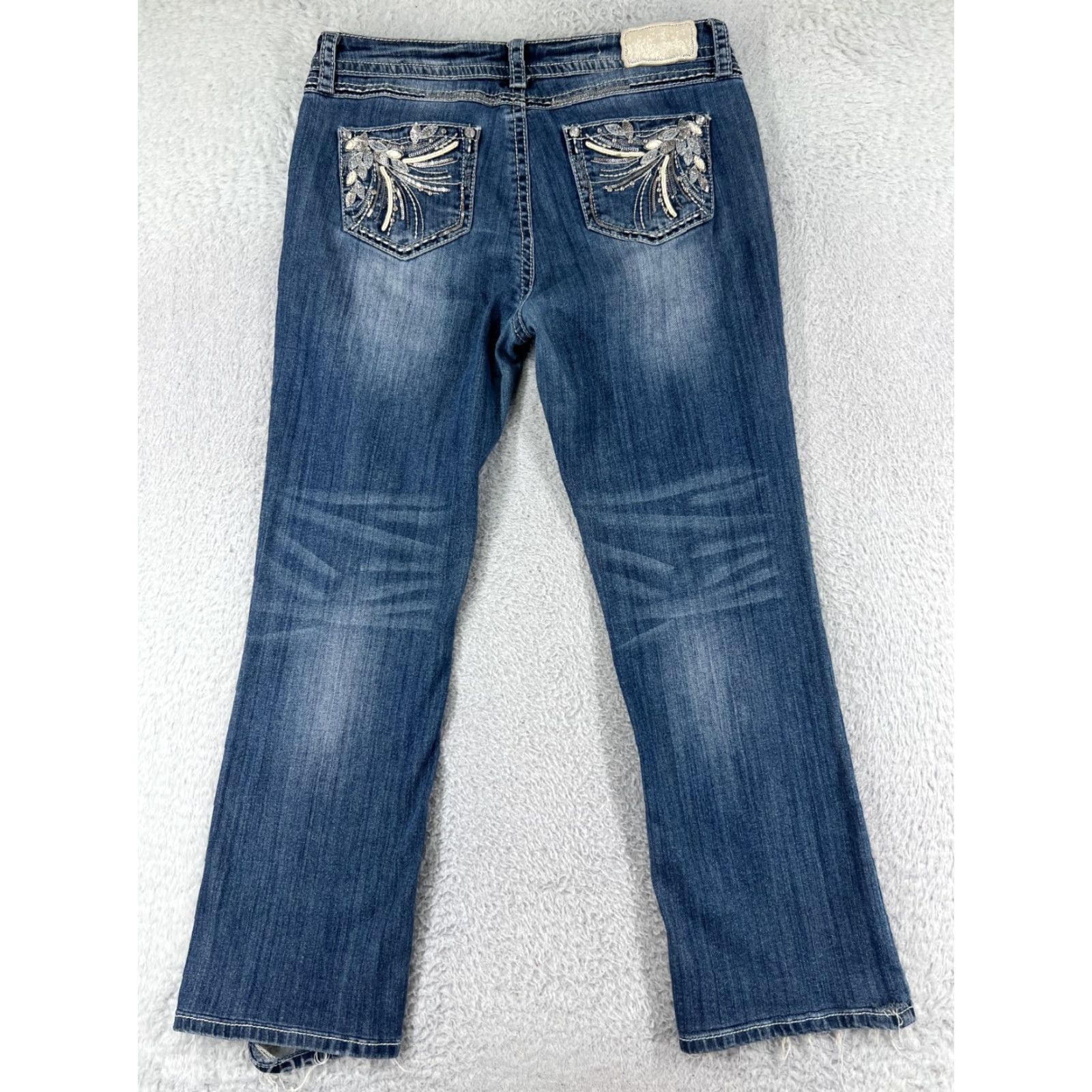 Vintage Shyanne Denim Jeans 33 Blue Bootcut Women’s Jeans Embellished Sequin Bling Embroidered 5-Pocket Size 24" / US 00 / IT 34 - 2 Thumbnail