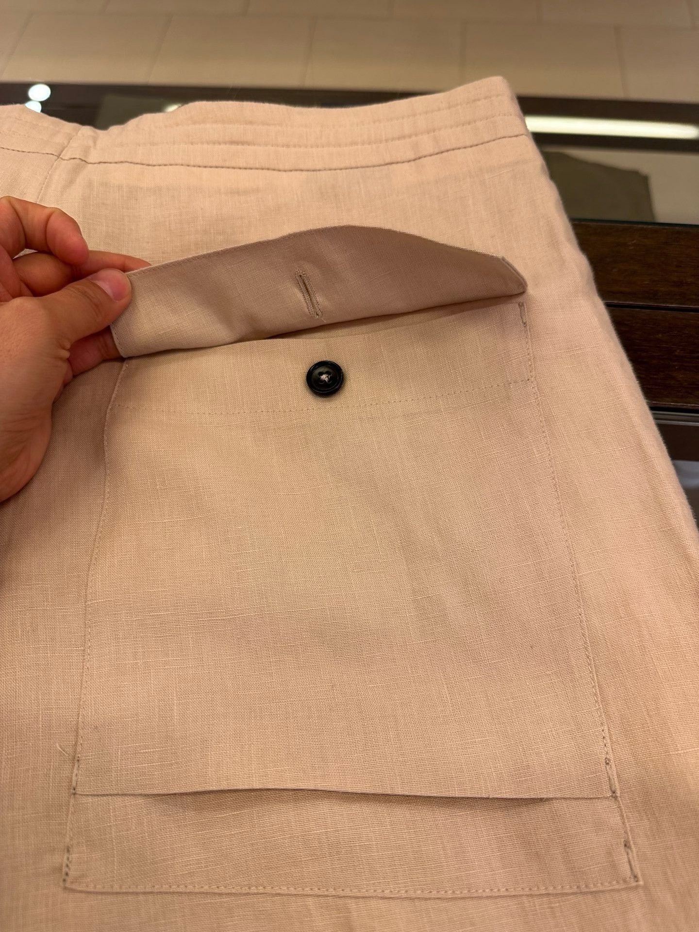 Ermenegildo Zegna Zegna Men’s Beige Linen Shorts Size US 40 / EU 56 - 7 Thumbnail
