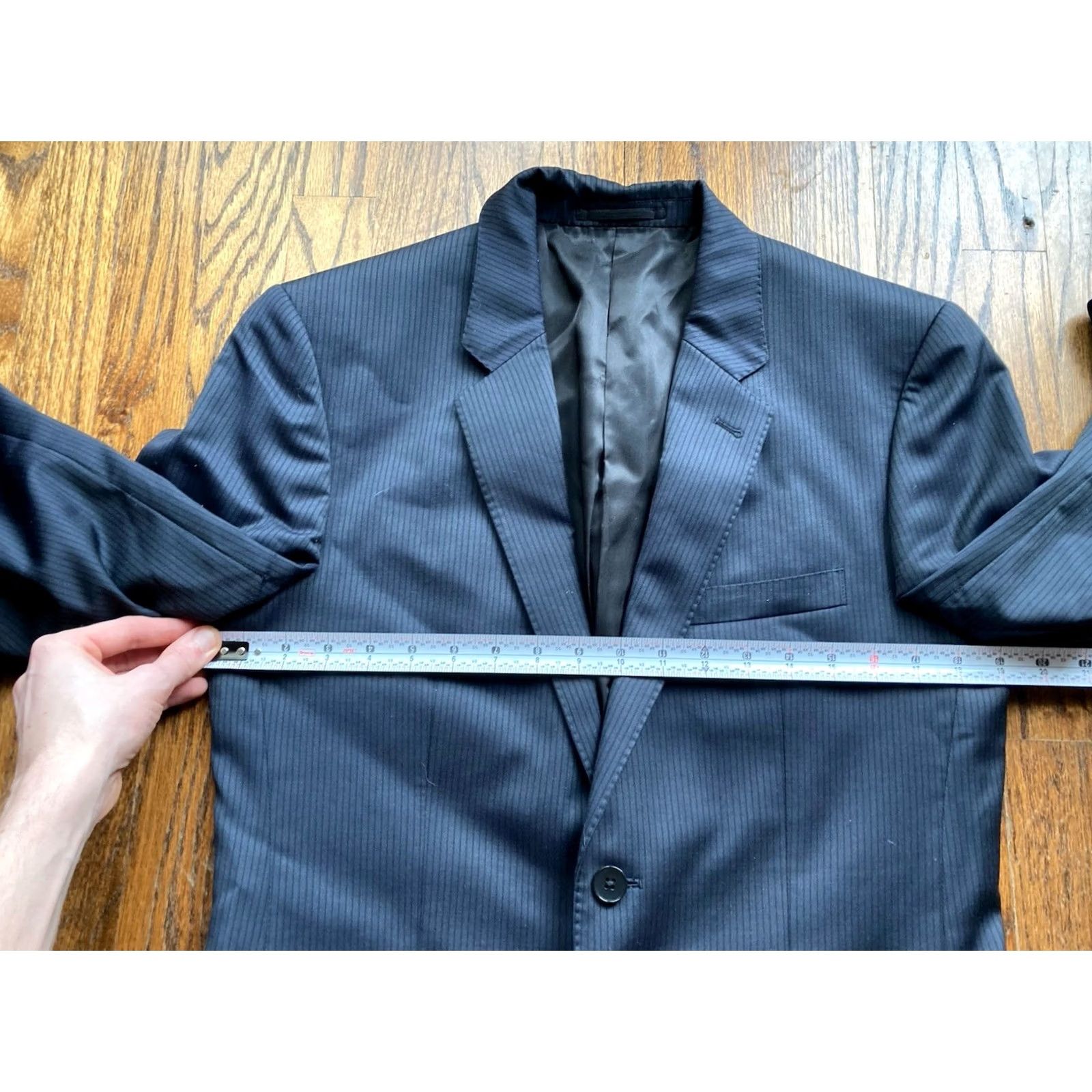 Theory Theory Blazer Mens Two-Button Jacket Navy Blue Wool 38R Notch Lapel Suit Coat Regular Length Jacket/Coat Mens (38R) Size 38R - 5 Thumbnail