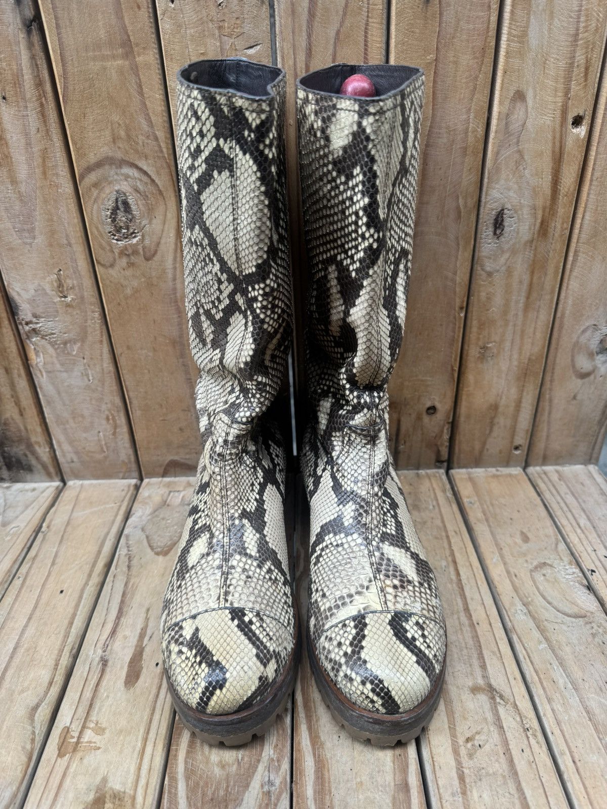 Prada Prada Milano exotic Snake skin Pull on leather boots EUR 38 Size US 8 / IT 38 - 3 Thumbnail