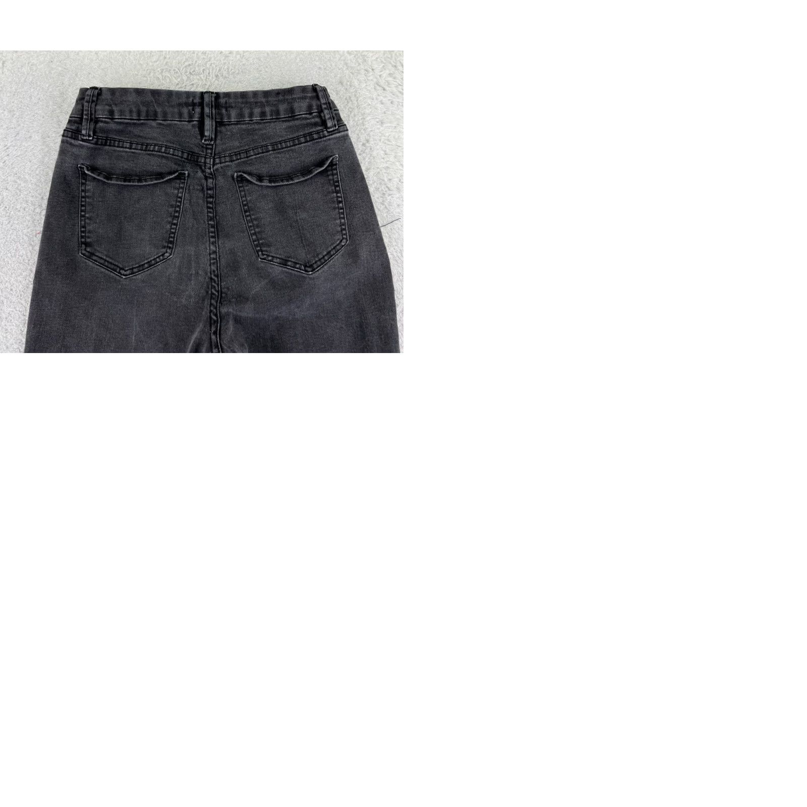 Forever 21 FOREVER 21 Jeans Juniors 30 Black Denim Flared High Rise 24x28 Cotton Blend 5-Pocket Design Womens Jeans Size 30" / US 8 / IT 44 - 10 Thumbnail