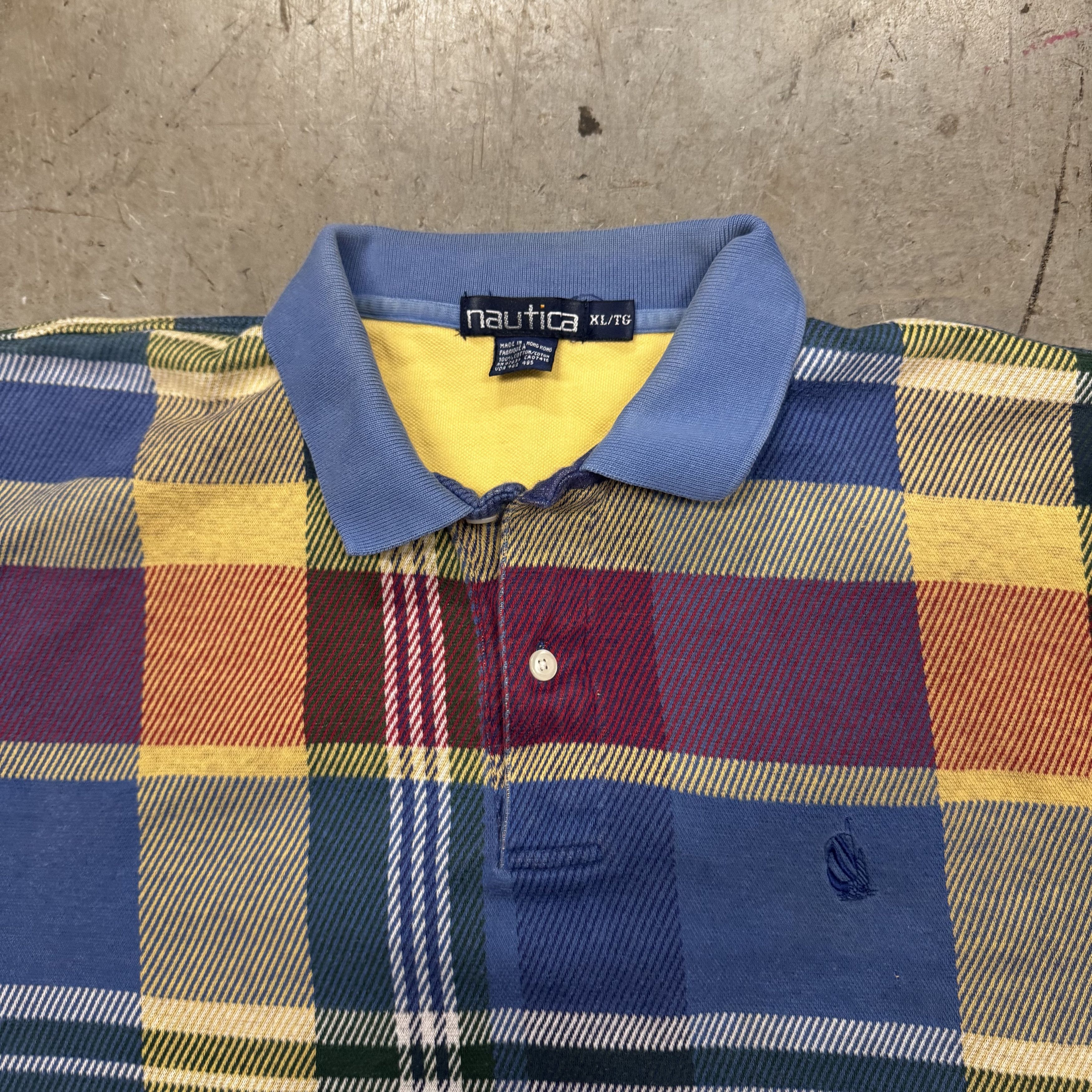 Nautica × Vintage VTG 90s Nautica Plaid Polo Shirt Sportswear Preppy Size US XL / EU 56 / 4 - 2 Thumbnail