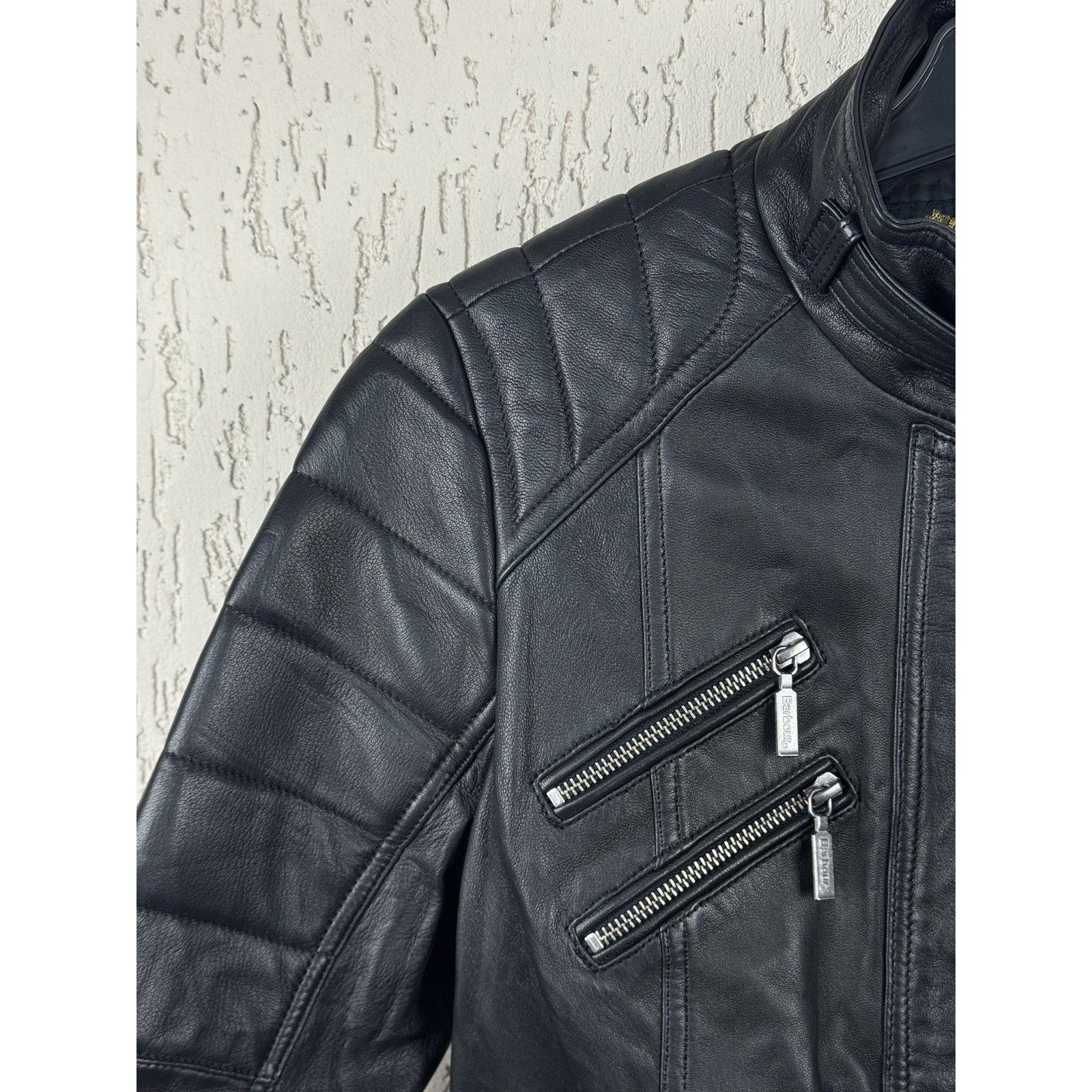 Barbour Barbour International Woman Leather Jacket Biker Belted Blac Size M / US 6-8 / IT 42-44 - 5 Thumbnail