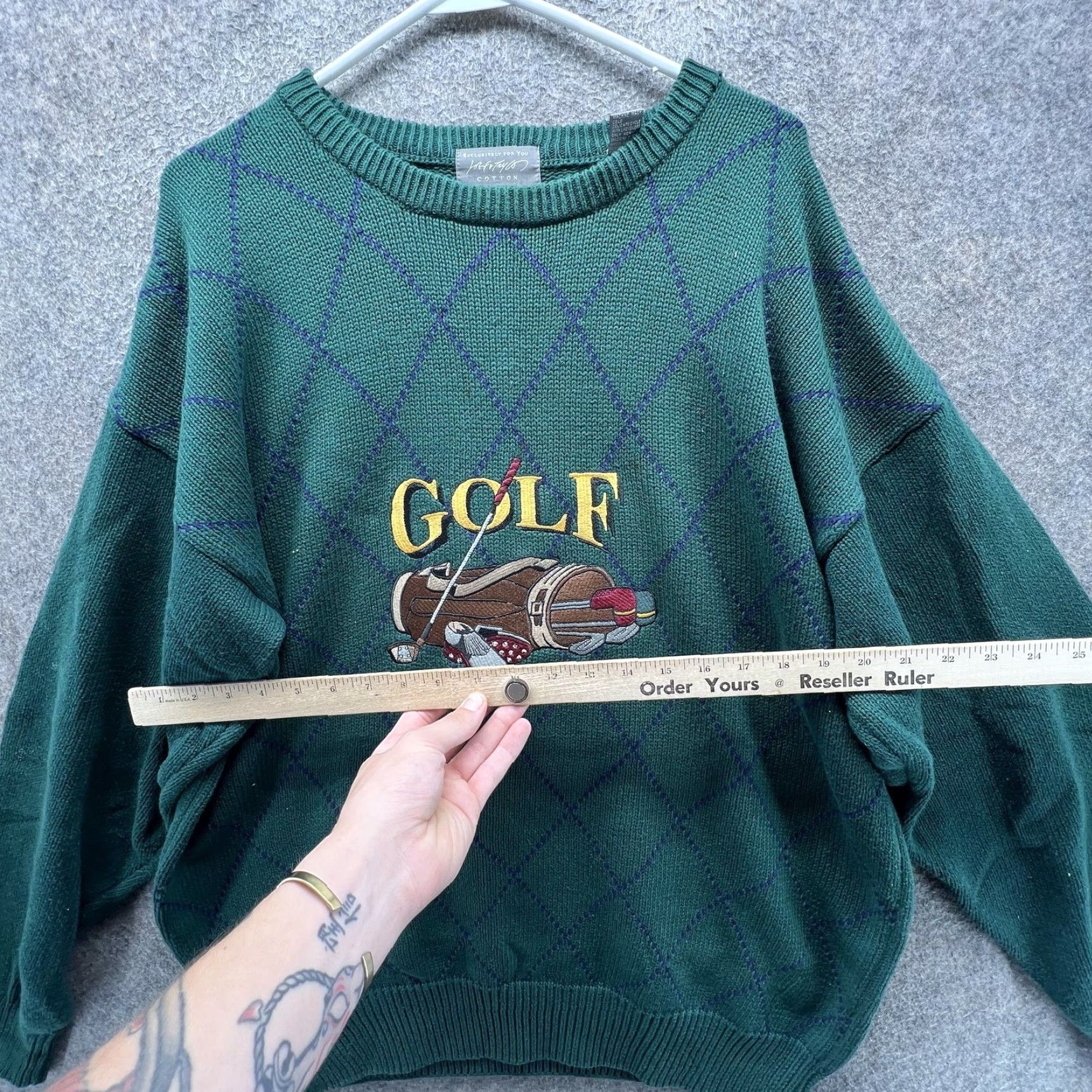 Lord & Taylor VINTAGE Lord & Taylor Golf Sweater Mens L Green Argyle Crewneck Pullover Graphic VTG Size US L / EU 52-54 / 3 - 7 Thumbnail